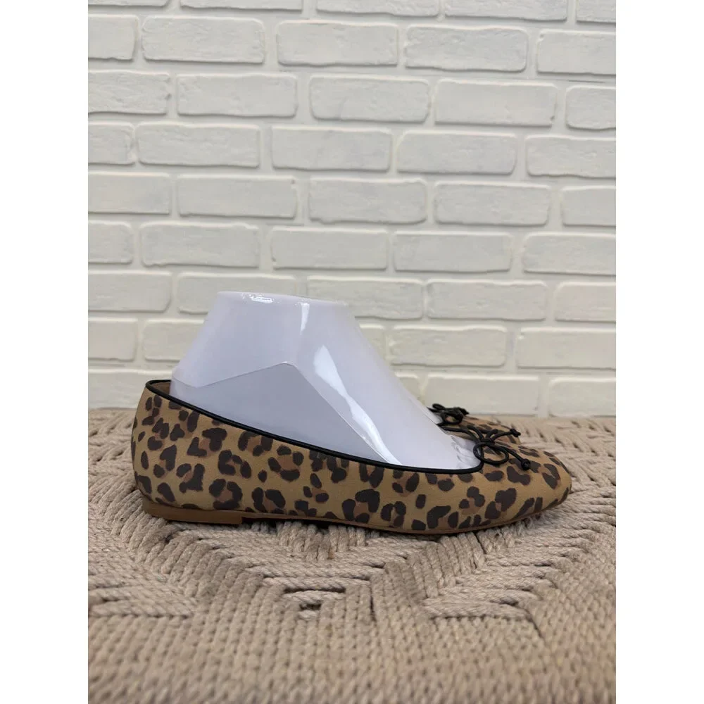 Jack Rogers Leopard Print Ballet Flats Suede Leather Size 7.5